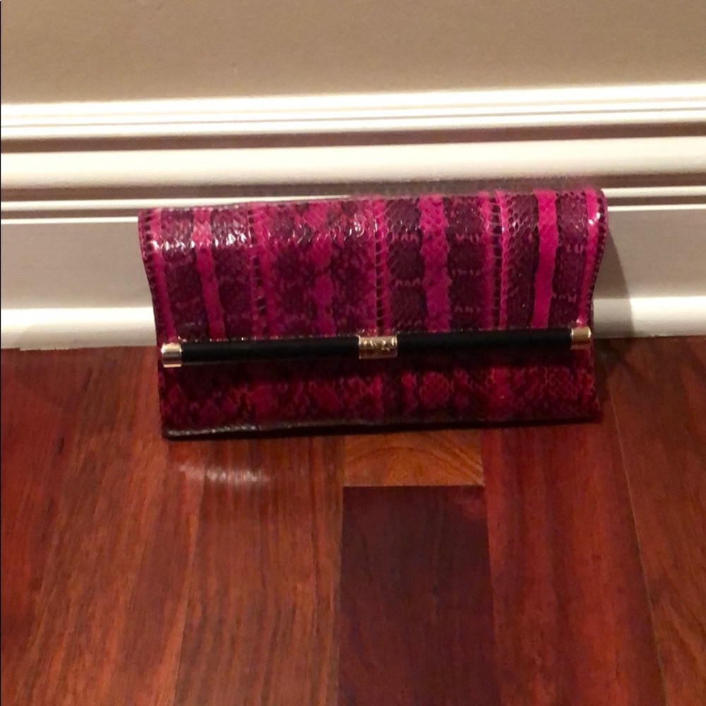 SOLD — Diane Von Furstenberg Snake Skin Clutch Bag